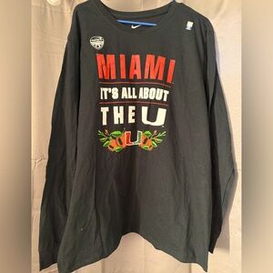 NWOT Nike University of Miami Long Sleeve Shirt Size xl